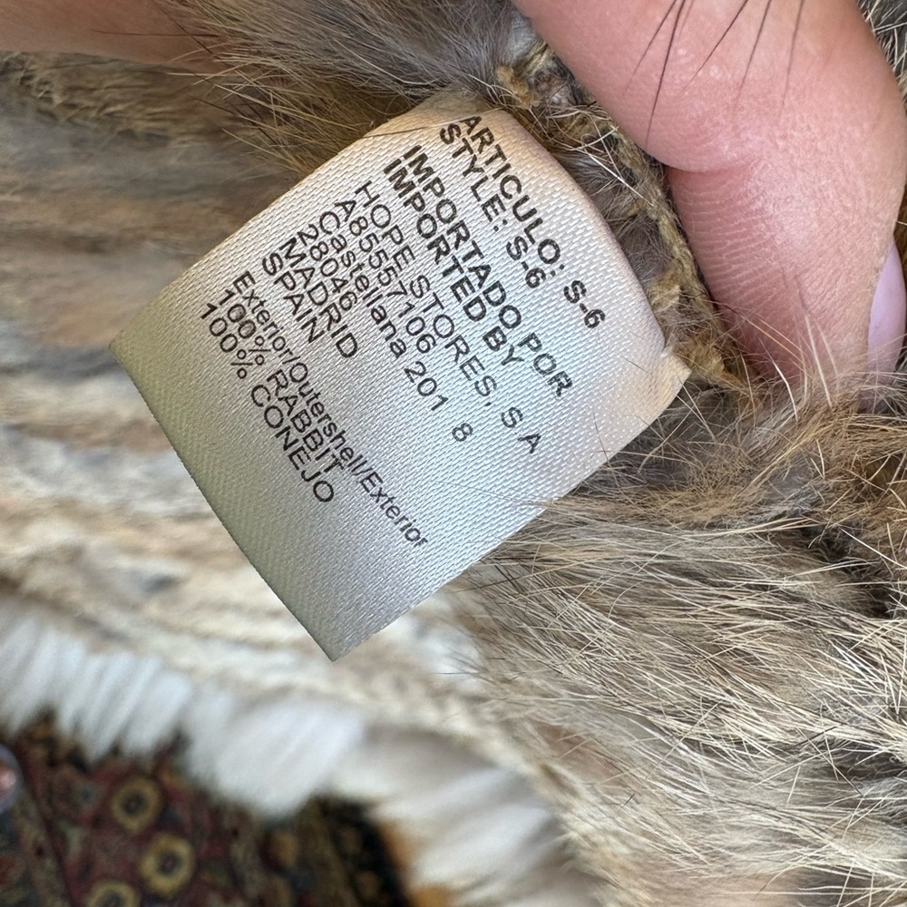 Hope 1967 vintage rabbit fur vest with pockets and front fasteners M/L - Picture 5 of 16